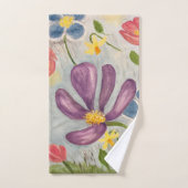 April Douches. Kleurrijke, Abstracte bloem Bad Handdoek (Handdoek)