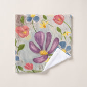 April Douches. Kleurrijke, Abstracte bloem Bad Handdoek (Wasdoekje)