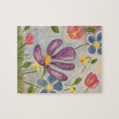 April Douches. Kleurrijke, Abstracte bloem Legpuzzel (Horizontaal)