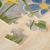 April Douches. Kleurrijke, Abstracte bloem Legpuzzel (Zijkant)