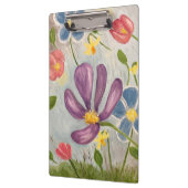 April Douches. Kleurrijke, Abstracte bloemenkunst Klembord (Links)