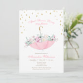 April Douches kunnen paraplu bloemenpracht Baby sh Kaart (Staand voorkant)