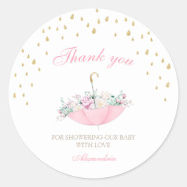 April Douches kunnen paraplu bloemenpracht Baby sh Ronde Sticker