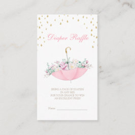 April Douches mogen bloemen Paraplu Luier Raffle Informatiekaartje