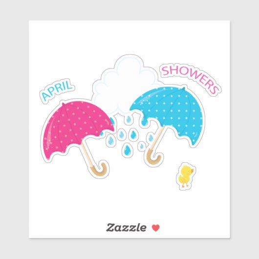 April Douches Regen Wolk Paraplu's Sticker (Vel)