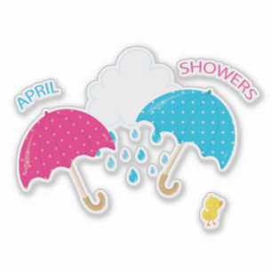 April Douches Regen Wolk Paraplu's Sticker