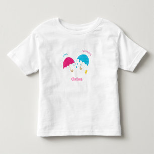 April Douches Regenachtige Dag Paraplu's met Naam Kinder Shirts
