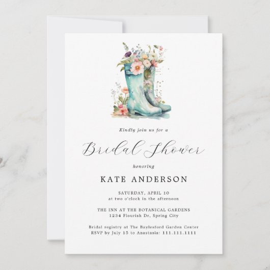 April Douches Vrijgezellenfeest Bloementuin Kaart (Voorkant)