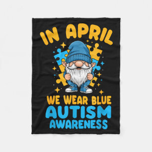 April draagt blauwe autisme acceptatie kabouter pu fleece deken