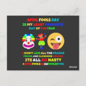 April dwaze dag is mijn minst favoriete dag briefkaart (Achterkant)