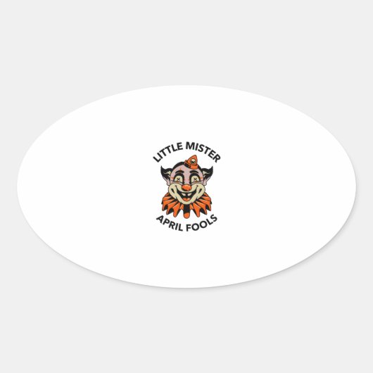 April dwazedendag kleine meneer april dwaasjes ovale sticker (Voorkant)