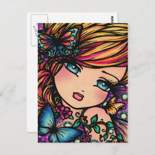 April Fairy Briefkaart (Voorkant / Achterkant)