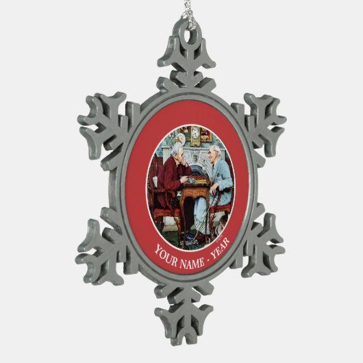 April Fool, 1943 Tin Sneeuwvlok Ornament (Links)