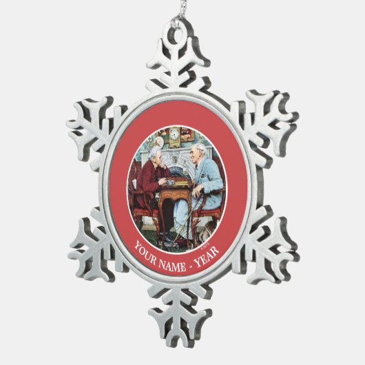 April Fool, 1943 Tin Sneeuwvlok Ornament (Rechts)
