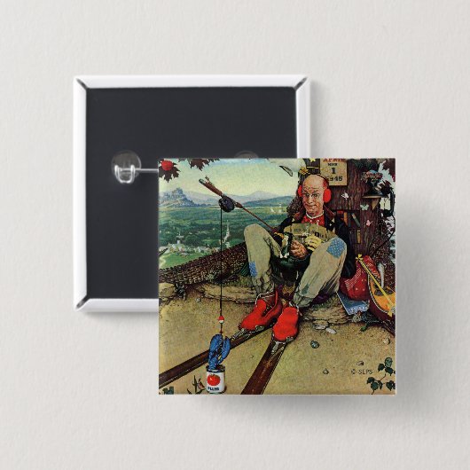 April Fool, 1945 Vierkante Button 5,1 Cm (Voorkant /achterkant)