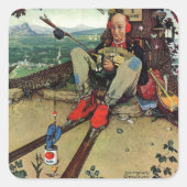 April Fool, 1945 Vierkante Sticker (Voorkant)