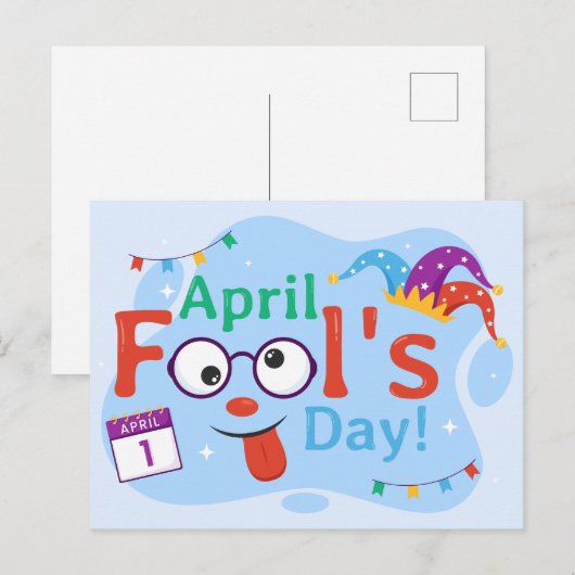 April Fool Day Feestdagenkaart (Voorkant / Achterkant)