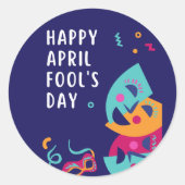 April Fool Day Ronde Sticker (Voorkant)
