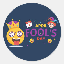 April Fool Day Ronde Sticker