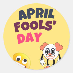 April Fool Day Ronde Sticker