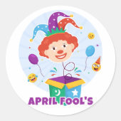 April Fool Day Ronde Sticker (Voorkant)