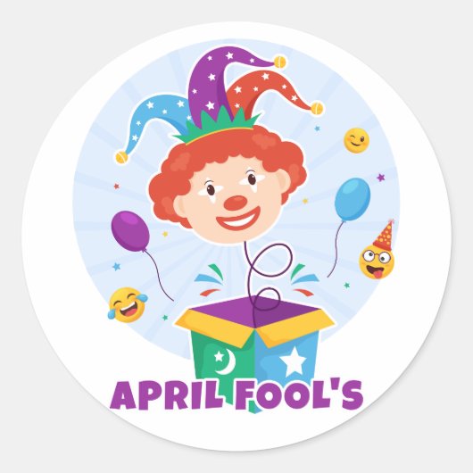 April Fool Day Ronde Sticker (Voorkant)