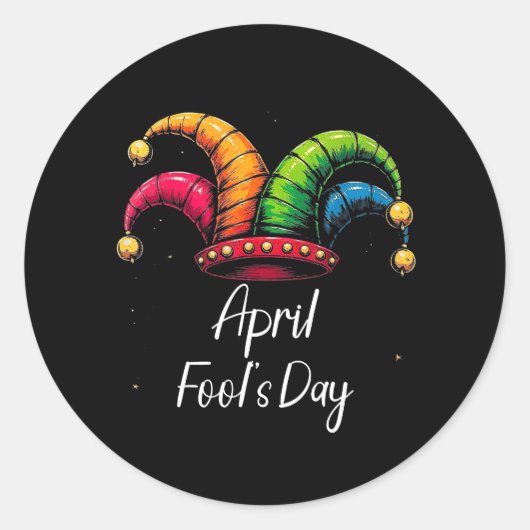 April Fool Day Ronde Sticker (Voorkant)