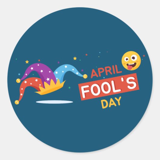 April Fool Day Ronde Sticker (Voorkant)