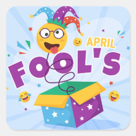 April Fool Day Vierkante Sticker