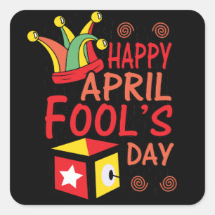 April Fool Day Vierkante Sticker