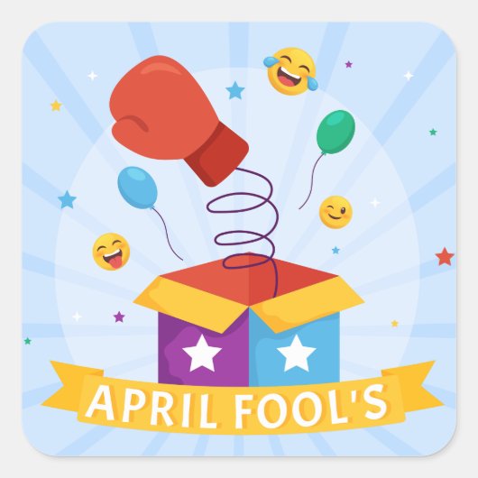 April Fool Day Vierkante Sticker (Voorkant)