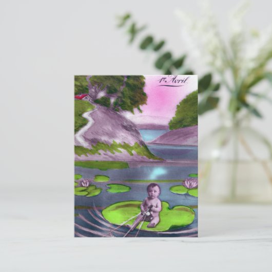 April Fool Frans Briefkaart (Staand voorkant)