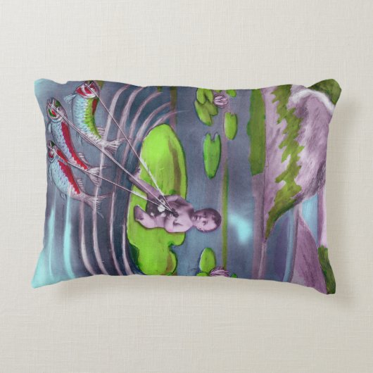 April Fool  Frans Briefkaart Accent Kussen (Achterkant)