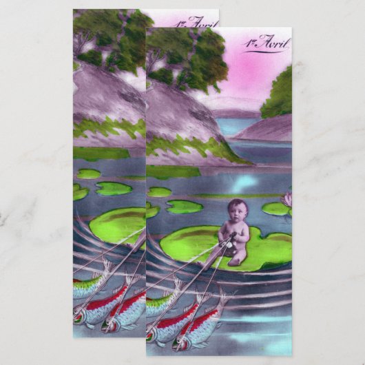 April Fool  Frans Briefkaart Bladwijzer (Voorkant / Achterkant)