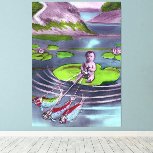 April Fool Frans Briefkaart Canvas Afdruk (Insitu (Houten vloer))