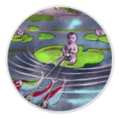 April Fool  Frans Briefkaart Keramische Knop (Voorkant)