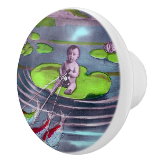 April Fool  Frans Briefkaart Keramische Knop (Rechts)