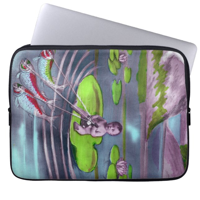 April Fool  Frans Briefkaart Laptop Sleeve (Voorkant)