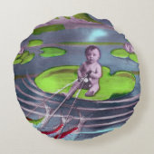 April Fool  Frans Briefkaart Rond Kussen (Achterkant)