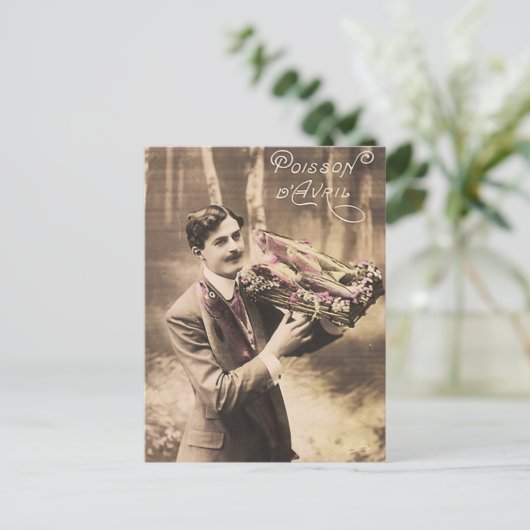  April Fools Dag Man Viscadeau Feestdagenkaart (Staand voorkant)