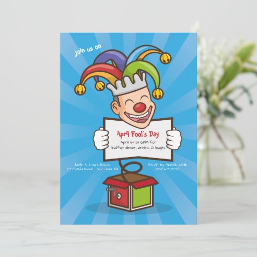 April Fool's Day Birthday Party Kaart (Staand voorkant)