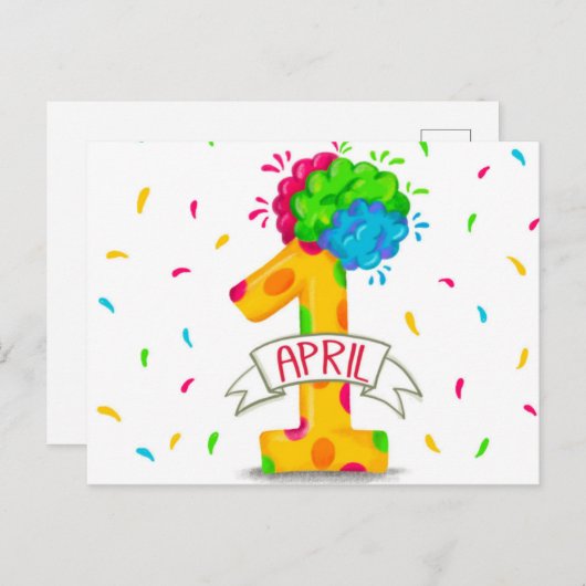 April Fools Day  Briefkaart (Voorkant / Achterkant)