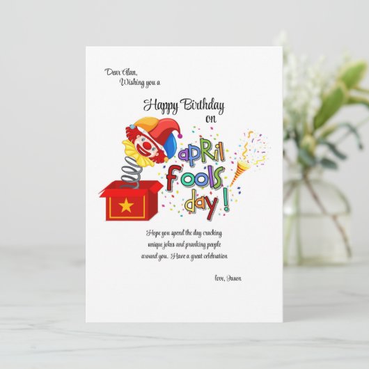April Fools Day Card (Staand voorkant)