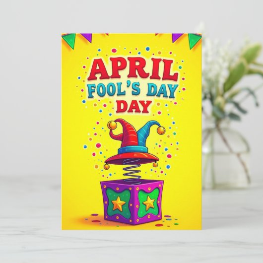 April Fools Day Feestdagenkaart (Staand voorkant)