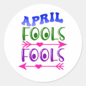 April Fool's Day Fools Ronde Sticker (Voorkant)