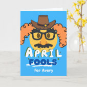 April Fools Day Funny Character in Disguise Kaart (Gele Bloem)