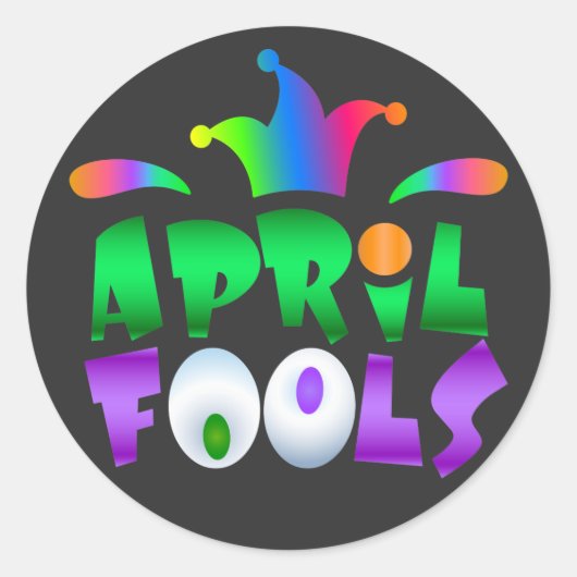 April Fools Day Funny Modern Jester Ronde Sticker (Voorkant)