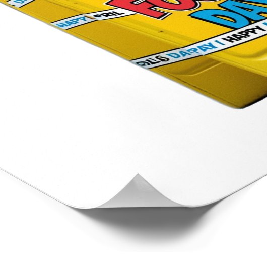 April fools day geel plastic teken poster (Hoek)