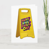 April fools day geel plastic teken tekst kleurrijk kaart (Voorkant)