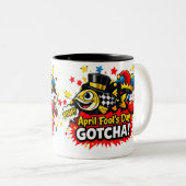 April Fool's Day Gotcha FunClassic Mug, 11 oz Tweekleurige Koffiemok (Voorkant rechts)